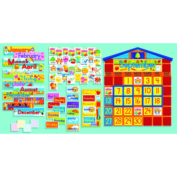 Scholastic Teaching Resources All-In-One Schoolhouse Calendar Bulletin Board Set, PK2 0439394058